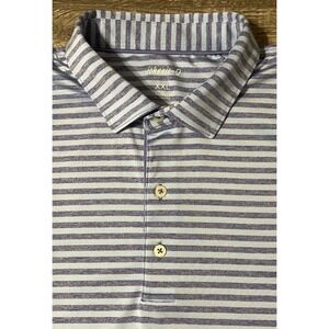 Johnnie O Performance Blue/Purple Striped Golf Polo With Stretch Size 2XL